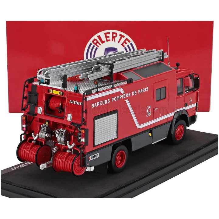ALERTE IVECO FIAT 135-17 TANKER TRUCK SIDES FE10 BSPP SAPEURS POMPIERS DE PARIS 1986 - RED GREY 1/43