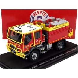 ALERTE RENAULT D14 TANKER TRUCK DOUBLE CABINE SIDES CCFM BMPM SAPEURS POMPIERS MARINS DE MARSEILLE 2-ASSI 2019 - RED YELLOW 1/43