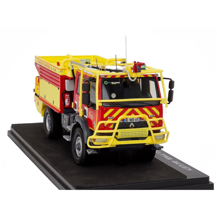 ALERTE RENAULT D14 TANKER TRUCK DOUBLE CABINE SIDES CCFM SDIS 83 SAPEURS POMPIERS DU VAR 2-ASSI 2019 - RED YELLOW 1/43