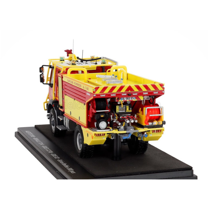 ALERTE RENAULT D14 TANKER TRUCK DOUBLE CABINE SIDES CCFM SDIS 83 SAPEURS POMPIERS DU VAR 2-ASSI 2019 - RED YELLOW 1/43