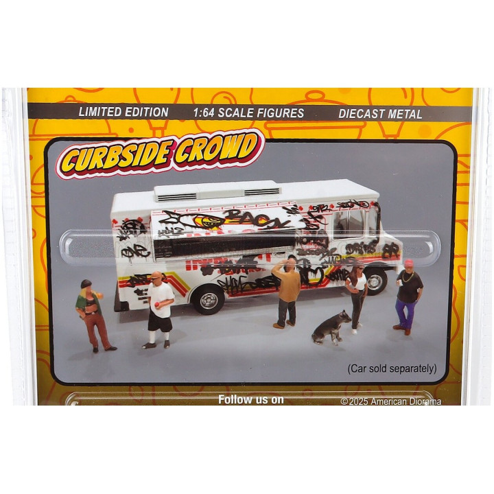 AMERICAN DIORAMA FIGURES SET 6X CURBSIDE CROWD - VARIOUS 1/64