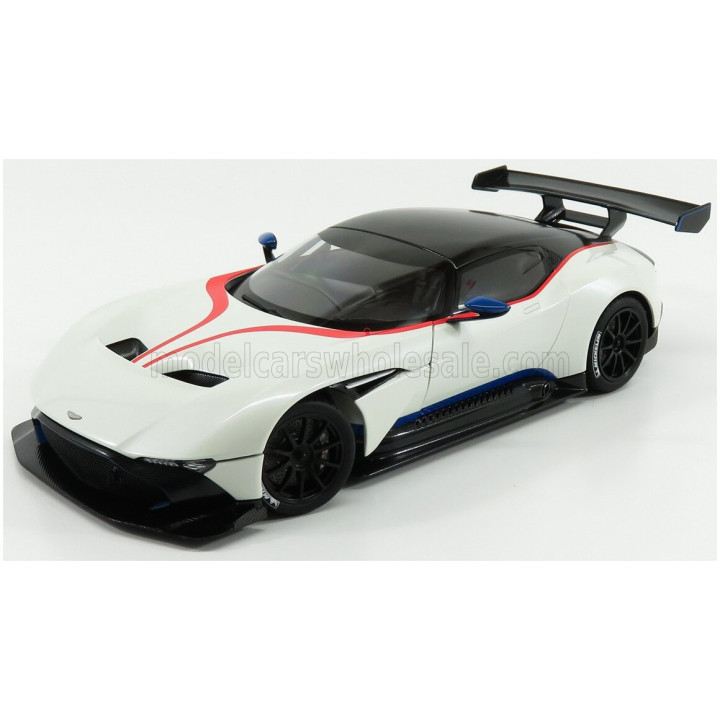 AUTOART ASTON MARTIN VULCAN COUPE 2015 - WHITE BLUE RED STRIPES 1/18