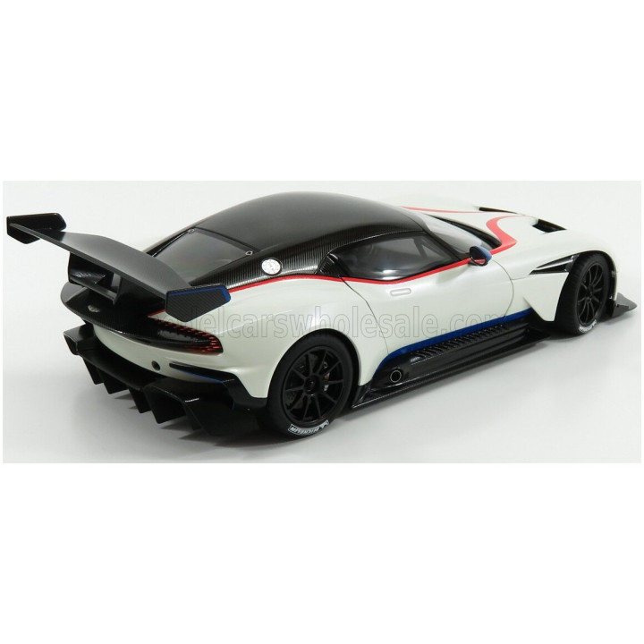 AUTOART ASTON MARTIN VULCAN COUPE 2015 - WHITE BLUE RED STRIPES 1/18