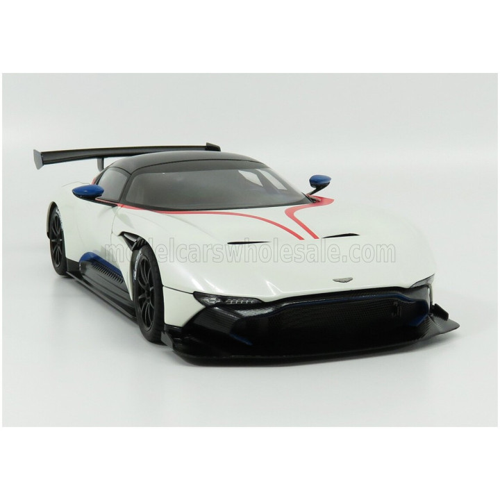 AUTOART ASTON MARTIN VULCAN COUPE 2015 - WHITE BLUE RED STRIPES 1/18