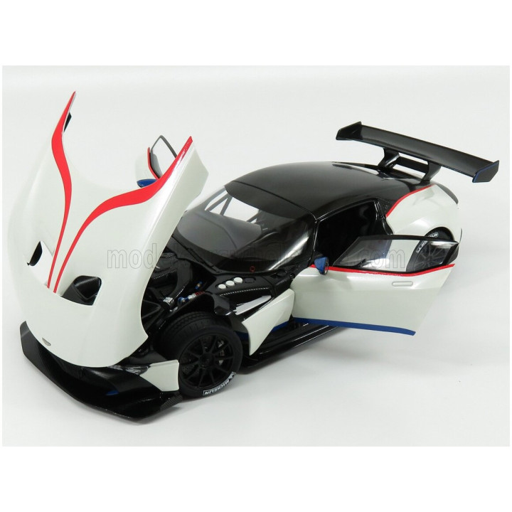 AUTOART ASTON MARTIN VULCAN COUPE 2015 - WHITE BLUE RED STRIPES 1/18