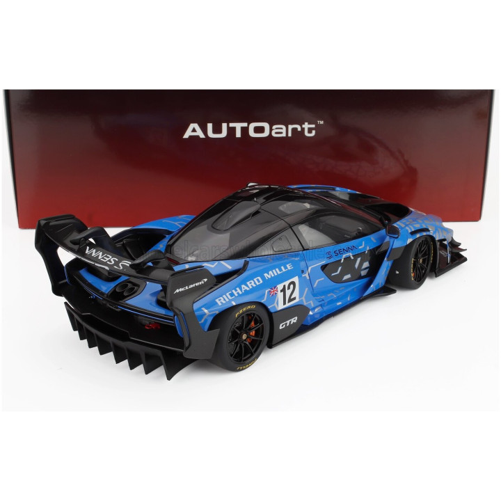 AUTOART McLAREN SENNA GTR N 12 PRESS 2021 - BLUE BLACK 1/18
