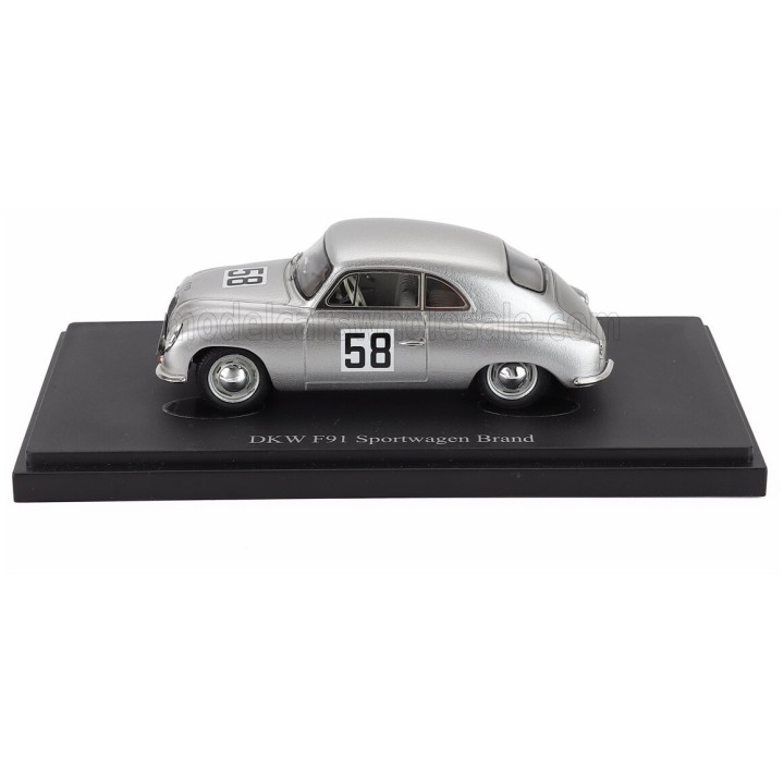 AUTOCULT DKW F91 SPORTWAGEN BRAND N 58 RALLY SEMPERIT GERMANY 1954 - SILVER 1/43
