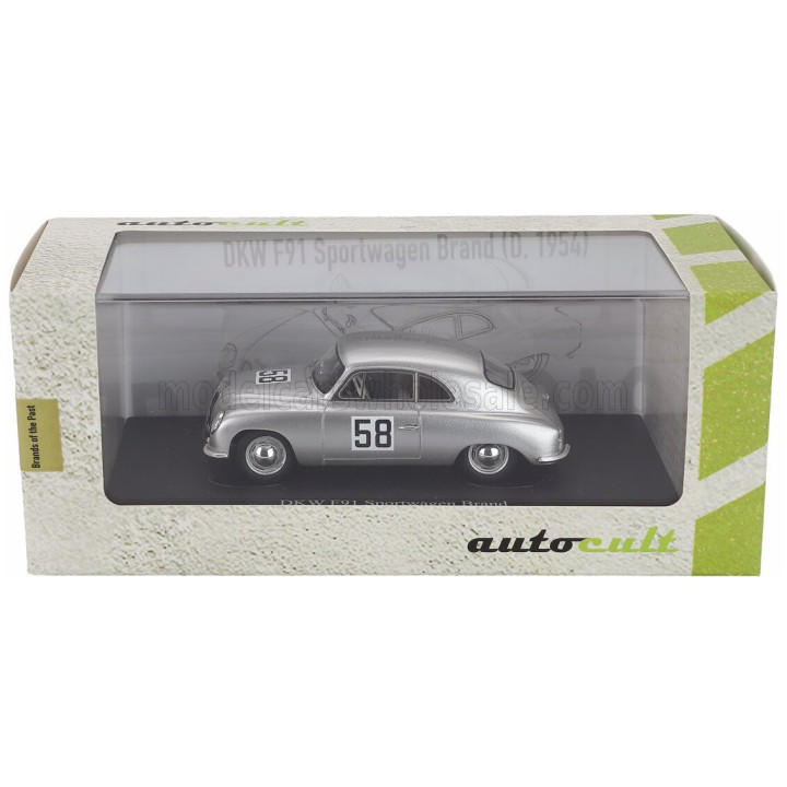 AUTOCULT DKW F91 SPORTWAGEN BRAND N 58 RALLY SEMPERIT GERMANY 1954 - SILVER 1/43