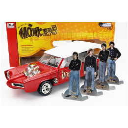 AUTOWORLD PONTIAC GTO CONVERTIBLE MONKEEMOBILE - THE MONKEES 1966 - RED WHITE 1/18