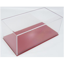 BBR MODELS VETRINA DISPLAY BOX BASE IN PELLE ROSSA - LEATHER BASE RED - Lungh.LENGHT cm 32.5 X Largh.WIDTH cm 16.5 X Alt.HEIGHT