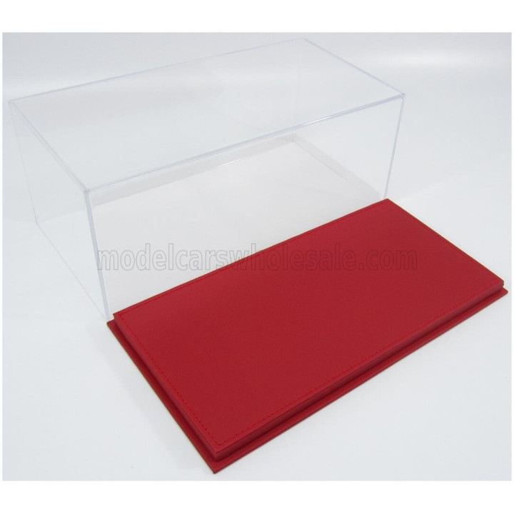 BBR MODELS VETRINA DISPLAY BOX BASE IN PELLE ROSSA - LEATHER BASE RED - Lungh.LENGHT cm 32.5 X Largh.WIDTH cm 16.5 X Alt.HEIGHT