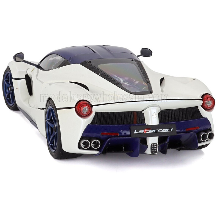 BBR MODELS FERRARI LAFERRARI 2013 - POLIFOAM PACK - WHITE CARBON BLUE 1/18