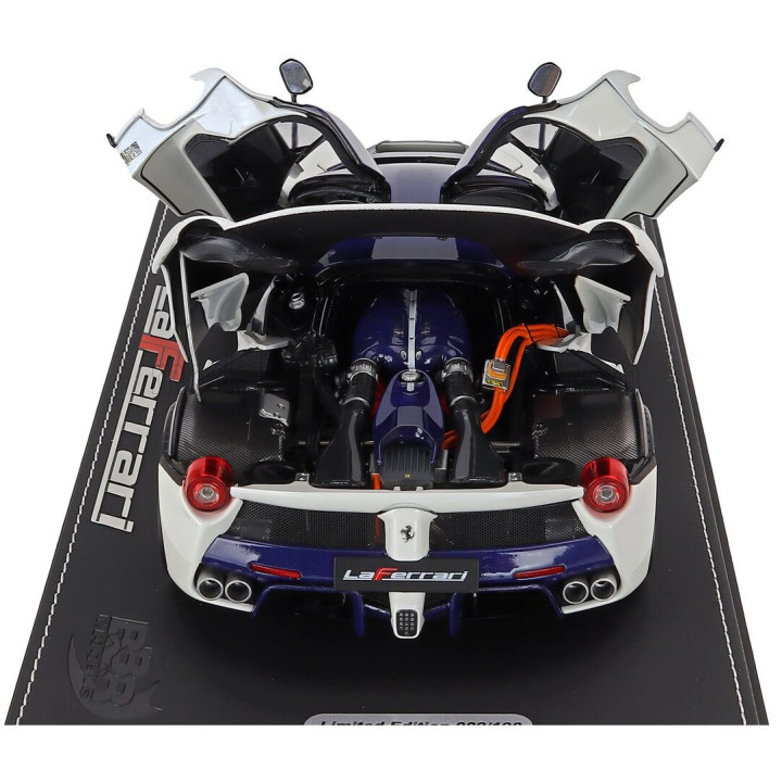 BBR MODELS FERRARI LAFERRARI 2013 - CON VETRINA - WITH SHOWCASE - LUXURY PACK - WHITE BLUE 1/18