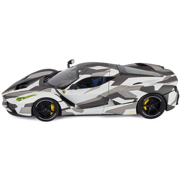 BBR MODELS FERRARI LAFERRARI 2013 - POLIFOAM PACK - WHITE CAMOUFLAGE 1/18