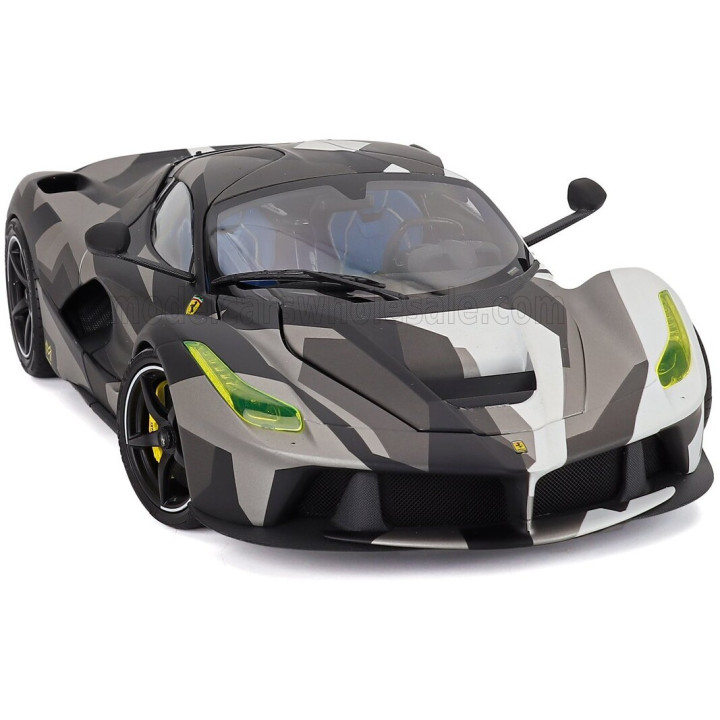 BBR MODELS FERRARI LAFERRARI 2013 - POLIFOAM PACK - WHITE CAMOUFLAGE 1/18