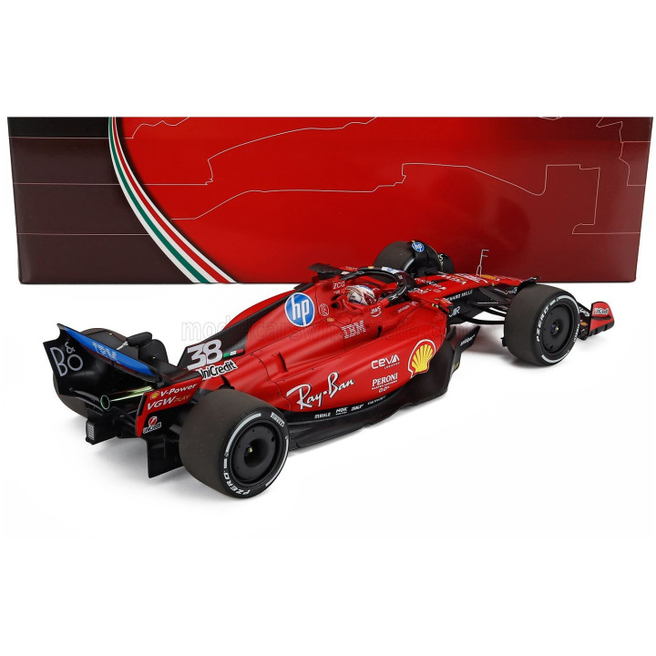 BBR MODELS FERRARI F1 SF-23 TEAM SCUDERIA FERRARI HP N 38 TEST FIORANO 2025 GUANYU ZHOU - POLYFOAM PACKAGING - RED BLACK 1/18