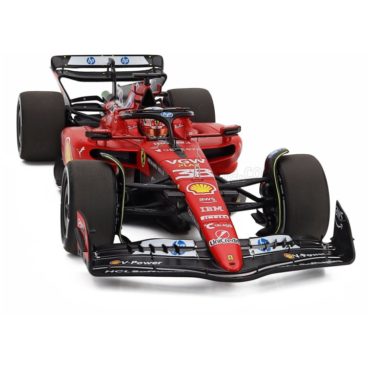 BBR MODELS FERRARI F1 SF-23 TEAM SCUDERIA FERRARI HP N 38 TEST FIORANO 2025 GUANYU ZHOU - POLYFOAM PACKAGING - RED BLACK 1/18