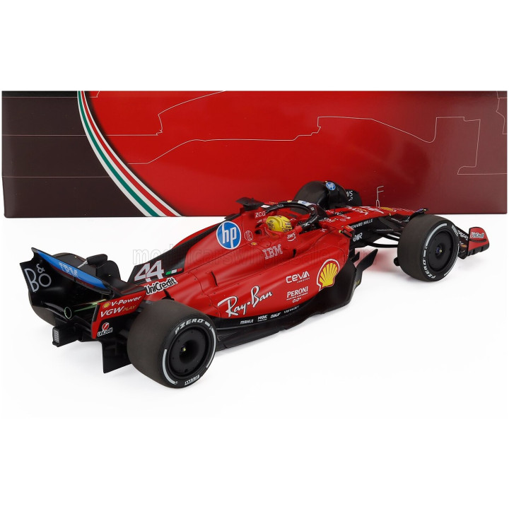 BBR MODELS FERRARI F1 SF-23 TEAM SCUDERIA FERRARI HP N 44 TEST FIORANO 2025 LEWIS HAMILTON - POLYFOAM PACKAGING - RED BLACK 1/18
