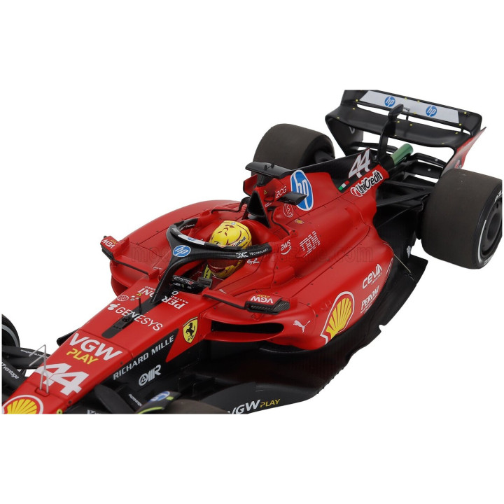 BBR MODELS FERRARI F1 SF-23 TEAM SCUDERIA FERRARI HP N 44 TEST FIORANO 2025 LEWIS HAMILTON - POLYFOAM PACKAGING - RED BLACK 1/18
