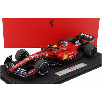 BBR MODELS FERRARI F1 SF-23 TEAM SCUDERIA FERRARI HP N 44 TEST FIORANO 2025 LEWIS HAMILTON - CON VETRINA - WITH SHOWCASE - RED