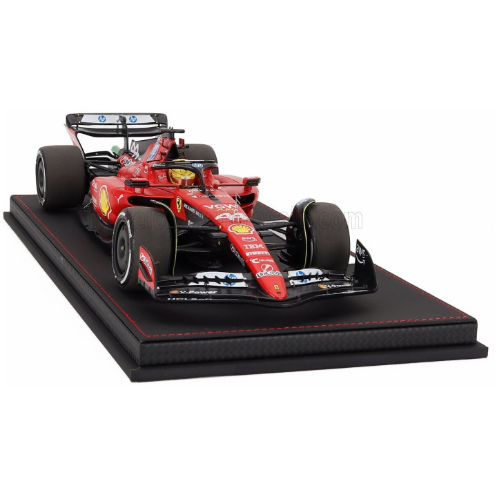BBR MODELS FERRARI F1 SF-23 TEAM SCUDERIA FERRARI HP N 44 TEST FIORANO 2025 LEWIS HAMILTON - CON VETRINA - WITH SHOWCASE - RED