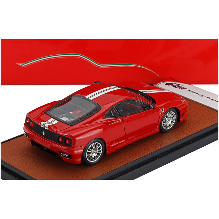 BBR MODELS FERRARI 360 CHALLENGE STRADALE ITALIAN STRIPES 2003 - ROSSO CORSA - RED 1/43