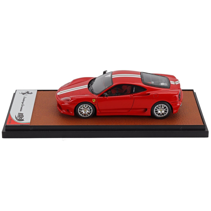 BBR MODELS FERRARI 360 CHALLENGE STRADALE ITALIAN STRIPES 2003 - ROSSO CORSA - RED 1/43