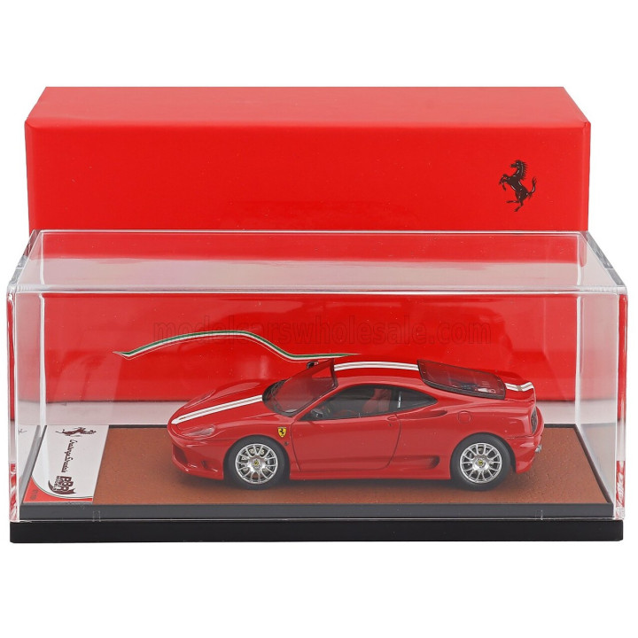 BBR MODELS FERRARI 360 CHALLENGE STRADALE ITALIAN STRIPES 2003 - ROSSO CORSA - RED 1/43