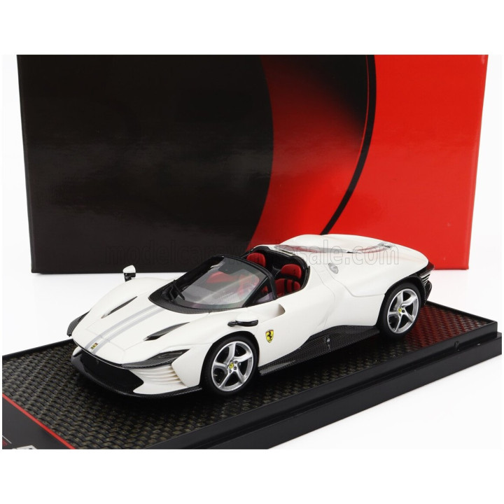 BBR MODELS FERRARI DAYTONA SP3 OPEN ROOF ICONA 2022 - BIANCO - MATT WHITE 1/43