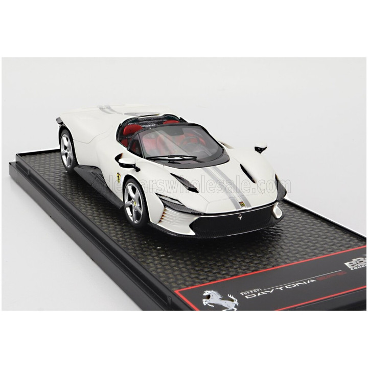 BBR MODELS FERRARI DAYTONA SP3 OPEN ROOF ICONA 2022 - BIANCO - MATT WHITE 1/43