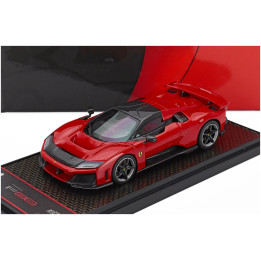 BBR MODELS FERRARI F80 2024 - CARBON SILVER RIMS - ROSSO CORSA - RED BLACK 1/43