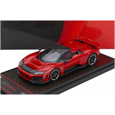 BBR MODELS FERRARI F80 2024 - CARBON SILVER RIMS - ROSSO CORSA - RED BLACK 1/43