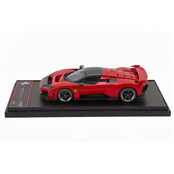 BBR MODELS FERRARI F80 2024 - CARBON SILVER RIMS - ROSSO CORSA - RED BLACK 1/43