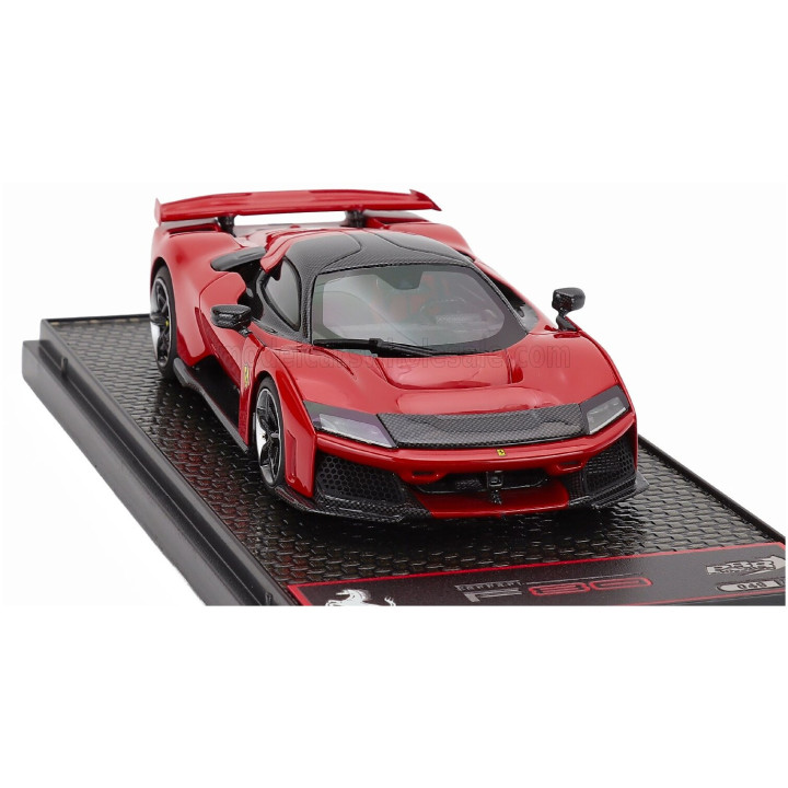 BBR MODELS FERRARI F80 2024 - CARBON SILVER RIMS - ROSSO CORSA - RED BLACK 1/43