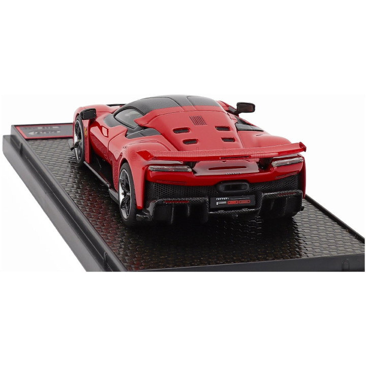 BBR MODELS FERRARI F80 2024 - CARBON SILVER RIMS - ROSSO CORSA - RED BLACK 1/43