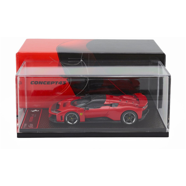 BBR MODELS FERRARI F80 2024 - CARBON SILVER RIMS - ROSSO CORSA - RED BLACK 1/43