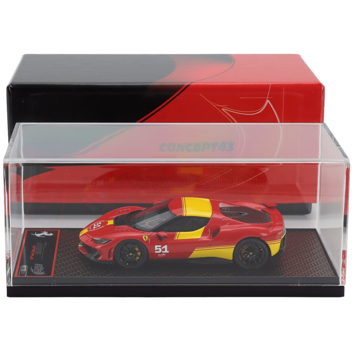 BBR MODELS FERRARI 296 SPECIALE N 51 (499P 24h LE MANS LIVERY) 2025 - RED YELLOW 1/43