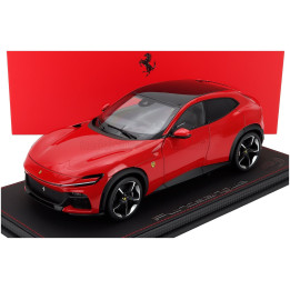 BBR MODELS FERRARI PUROSANGUE SUV 2022 - CON VETRINA - WITH SHOWCASE - ROSSO CORSA - RED 1/18