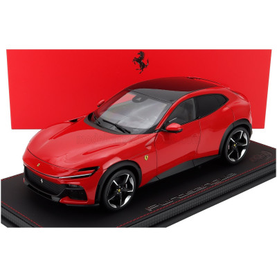 BBR MODELS FERRARI PUROSANGUE SUV 2022 - CON VETRINA - WITH SHOWCASE - ROSSO CORSA - RED 1/18