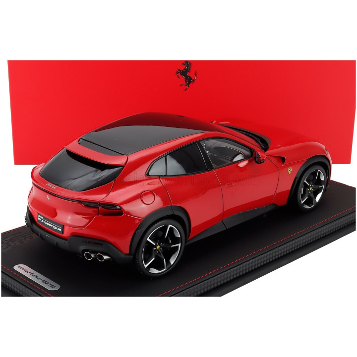 BBR MODELS FERRARI PUROSANGUE SUV 2022 - CON VETRINA - WITH SHOWCASE - ROSSO CORSA - RED 1/18