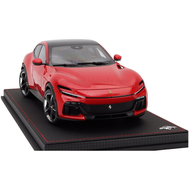 BBR MODELS FERRARI PUROSANGUE SUV 2022 - CON VETRINA - WITH SHOWCASE - ROSSO CORSA - RED 1/18