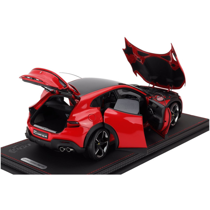BBR MODELS FERRARI PUROSANGUE SUV 2022 - CON VETRINA - WITH SHOWCASE - ROSSO CORSA - RED 1/18