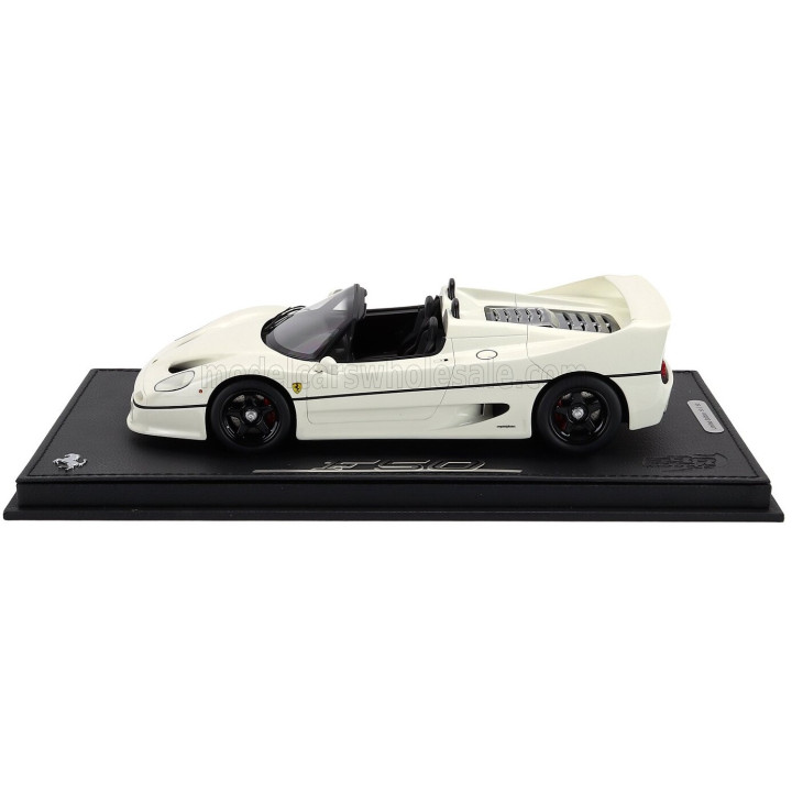 BBR MODELS FERRARI F50 SPIDER 1995 - CON VETRINA - WITH SHOWCASE - AVUS WHITE 1/18