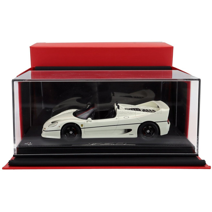 BBR MODELS FERRARI F50 SPIDER 1995 - CON VETRINA - WITH SHOWCASE - AVUS WHITE 1/18