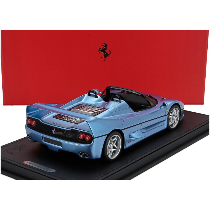 BBR MODELS FERRARI F50 SPIDER 1995 - CON VETRINA - WITH SHOWCASE - AZZURRO CALIFORNIA MET - LIGHT BLUE 1/18