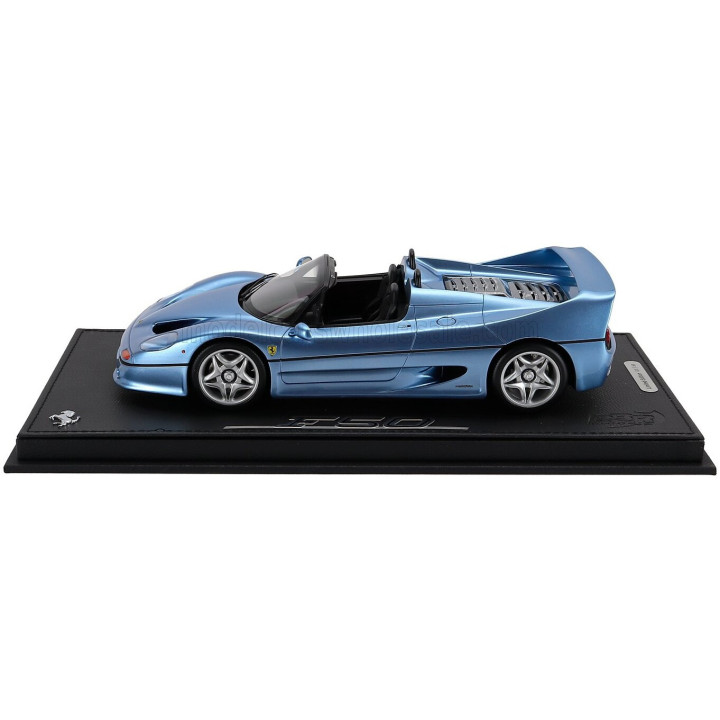 BBR MODELS FERRARI F50 SPIDER 1995 - CON VETRINA - WITH SHOWCASE - AZZURRO CALIFORNIA MET - LIGHT BLUE 1/18