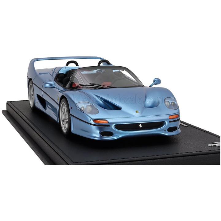 BBR MODELS FERRARI F50 SPIDER 1995 - CON VETRINA - WITH SHOWCASE - AZZURRO CALIFORNIA MET - LIGHT BLUE 1/18