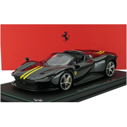 BBR MODELS FERRARI DAYTONA SP3 OPEN ROOF ICONA 2022 - CON VETRINA - WITH SHOWCASE - VERDE BRITISH - GREEN YELLOW 1/18