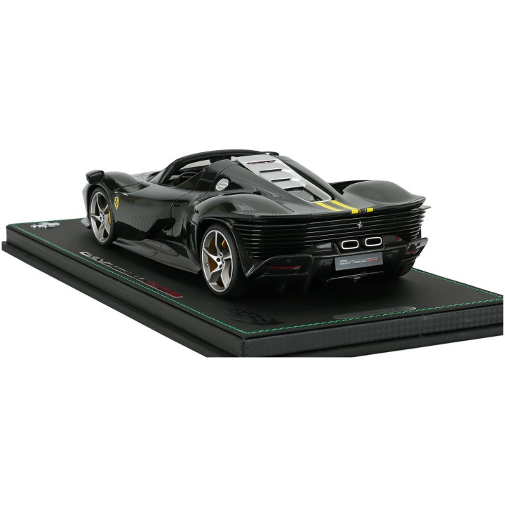 BBR MODELS FERRARI DAYTONA SP3 OPEN ROOF ICONA 2022 - CON VETRINA - WITH SHOWCASE - VERDE BRITISH - GREEN YELLOW 1/18