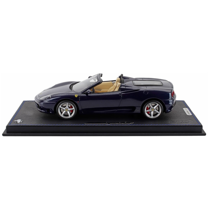 BBR MODELS FERRARI 360 MODENA SPIDER 1999 - MANUAL GEAR BOX - CAMBIO MANUALE - CON VETRINA - WITH SHOWCASE - BLUE LE MANS 1/18